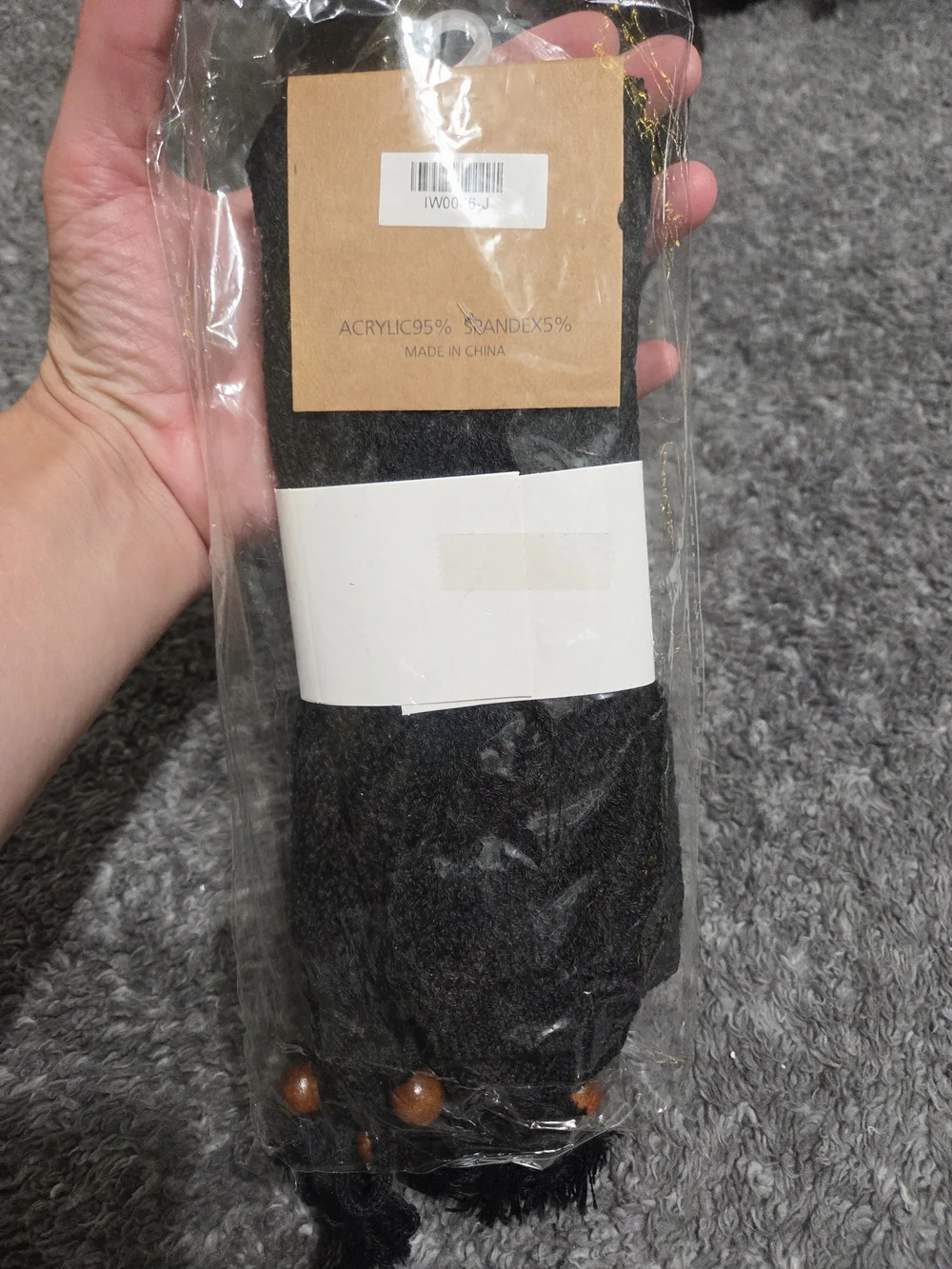 Knee-High Fashion Socks — Black Lace Pattern